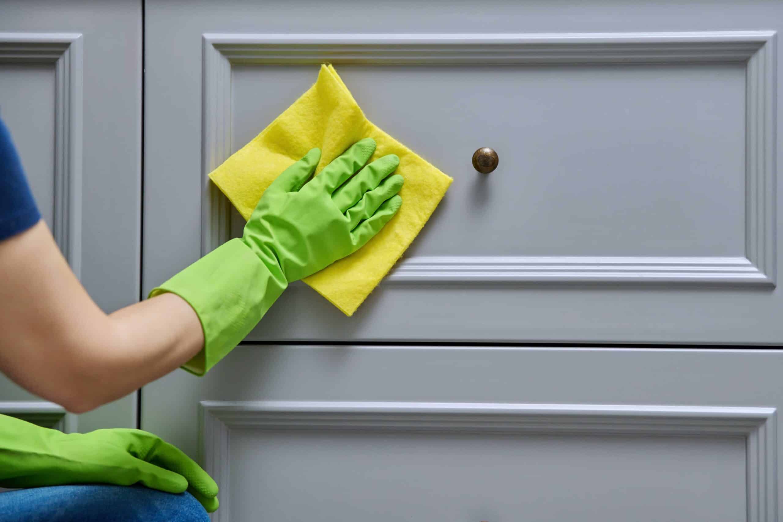 clean wiping cabinets