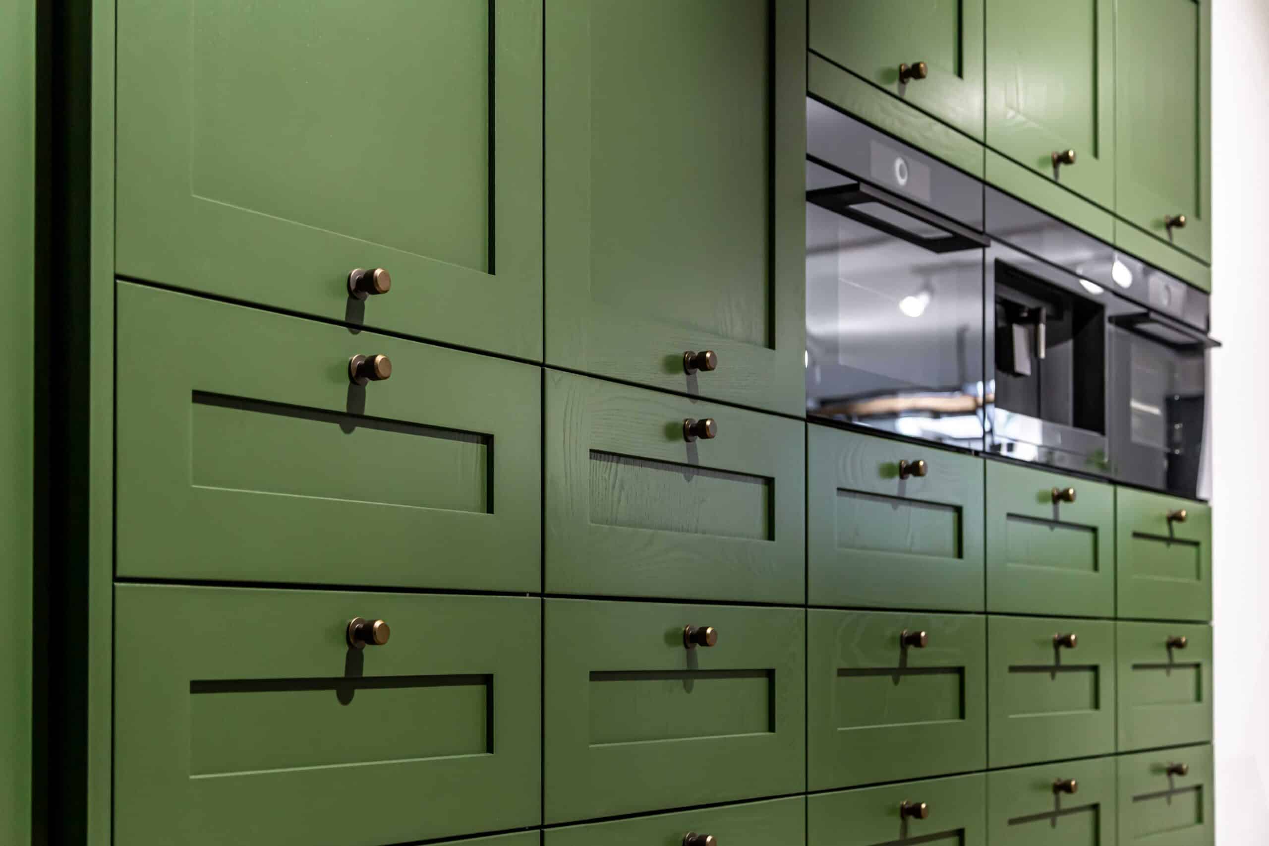 green painted cabinet